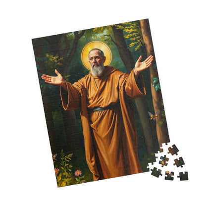 Jigsaw Puzzle, Saint Francis of Assisi in Lush Forest, Religious Home Entertainment, Gifts for Spirituality, Meditation, Family Game Night