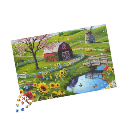 Spring Farm Puzzle, Scenic Landscape Farmhouse Jigsaw Game 110-1014 Pieces, Nature Lover Gift, Family Activity, Creative Hobby Puzzle The Puzzle Chest
