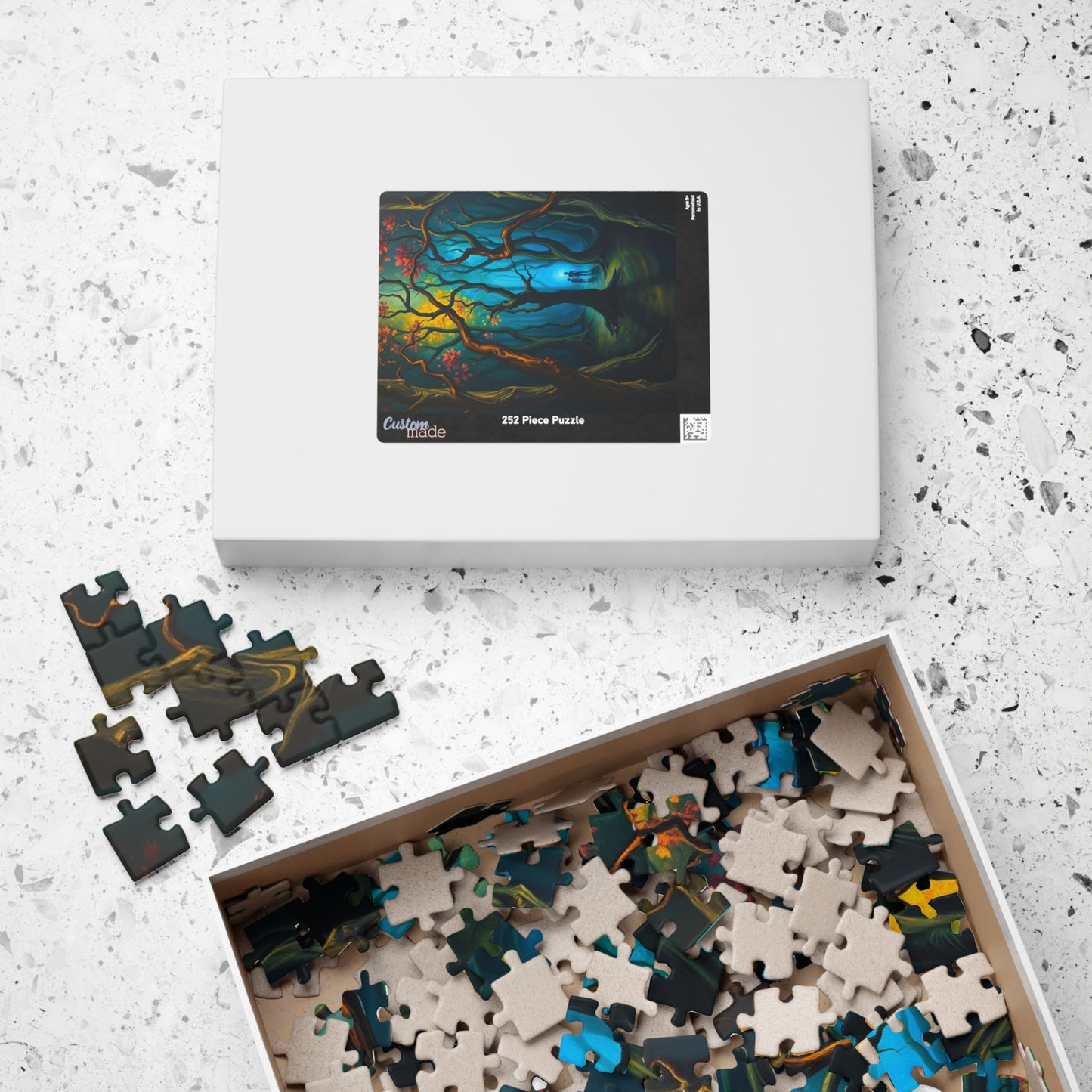 Enchanting Forest Puzzle - Ghostly Figures and Blue Mist Gothic Jigsaw Game, Perfect Gift for Nature Lovers, Family Game Night, Relaxation The Puzzle Chest