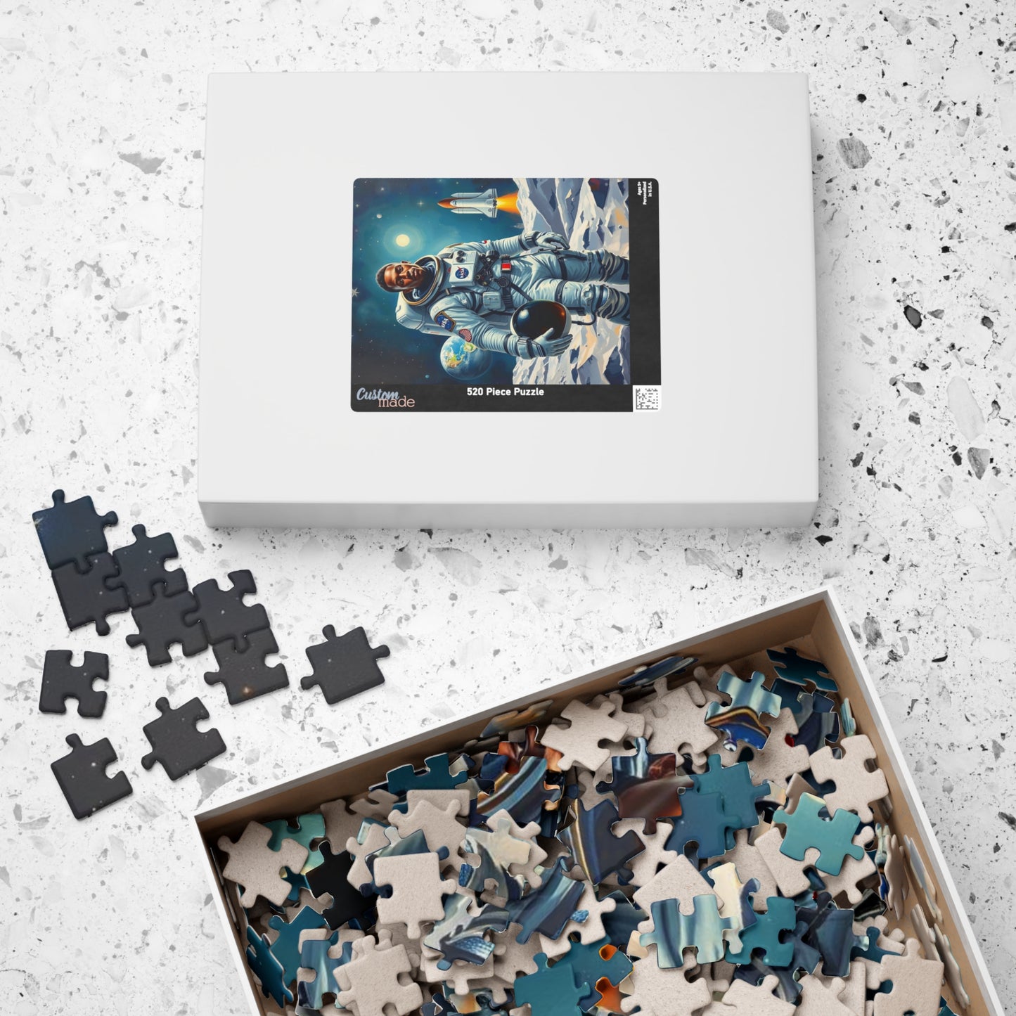 Afrocentric Astronaut Puzzle, African American Man Space Theme Black Art Jigsaw Game, Puzzle Lover Holiday Gift, Family Bonding Activity