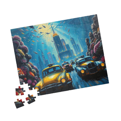Vintage Car Puzzle - Underwater Cityscape Jigsaw Game, Urban Art Puzzle The Puzzle Chest