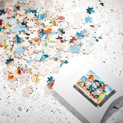 Vacation Beach Gnomes Puzzle - Summer Themed Jigsaw Game Puzzle The Puzzle Chest