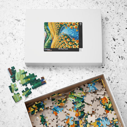 Puzzle, Golden Daffodil Valley 110-1014 Piece Jigsaw, Mosaic Nature Scene, Relaxing Indoor Activity, Mindfulness Hobby, Spring Floral Puzzle Puzzle The Puzzle Chest