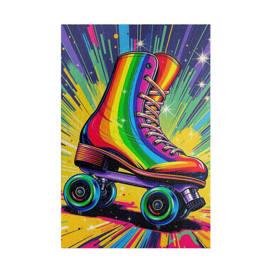 Rainbow Roller Skate Puzzle, Pop Art Jigsaw Fun Family Game, Colorful Home Entertainment, Gift for Hobbyist Puzzle Enthusiast 1014 pcs (Vertical) Puzzle The Puzzle Chest