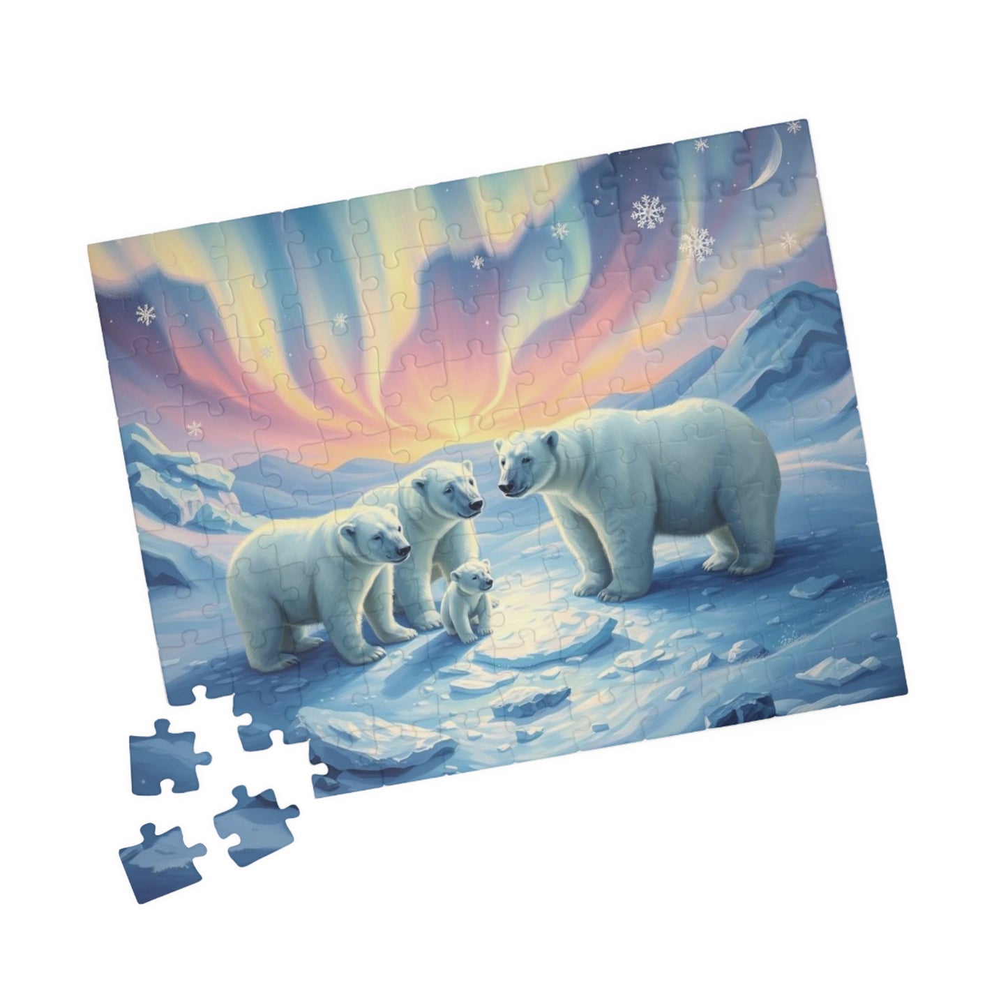 Polar Auror Jigsaw Puzzle - Polar Bear Winter, Cozy Family Game Night, 110-1014 Pieces, Holiday Birthday Gift for Friends, Arctic Art