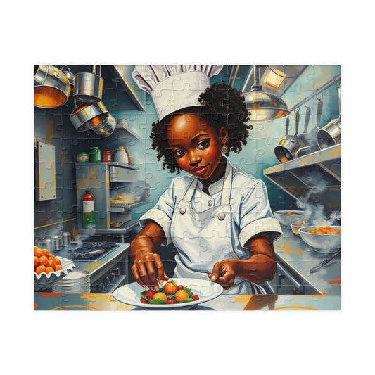 African American Chef Jigsaw Puzzle, Black Woman Cooking, Art Enthusiast Afrocentric Gift, Family Mindfulness Activity, Fun Brain Teaser