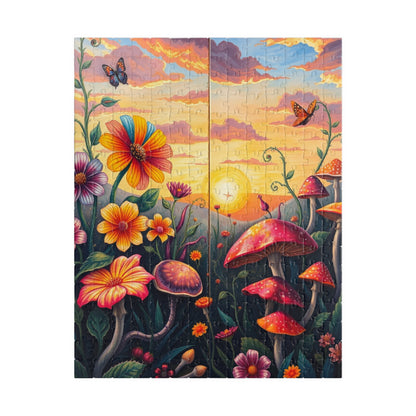 Whimsical Botanical Garden Puzzle, Magical Nature Game for Adults, Dreamy Sunset and Enchanted Floral Scene, Relaxing Gift for Fantasy Lover 252 pcs (Vertical) Puzzle The Puzzle Chest