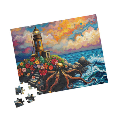 Ocean Lighthouse Puzzle - Steampunk Jigsaw Game for Adults, Nautical Theme Home Entertainment, Mindfulness Activity, Holiday Birthday Gift Puzzle The Puzzle Chest