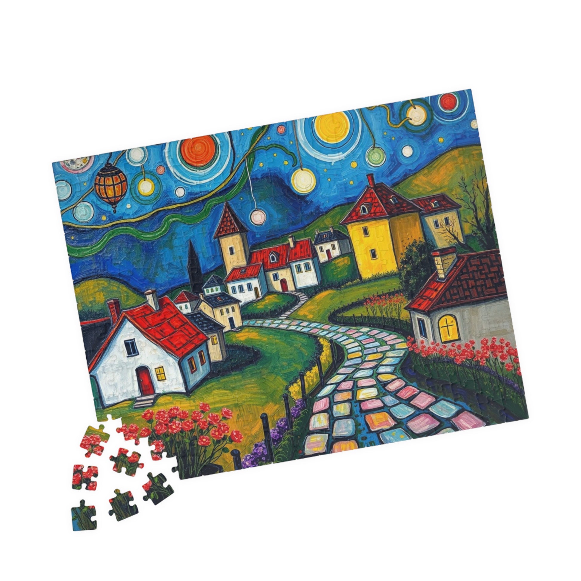 Whimsical Village Puzzle, 110, 252, 520, 1014-piece, Cozy Family Time Activity, Perfect Gift for Puzzle Lovers, Home Decor, Brain Teaser The Puzzle Chest