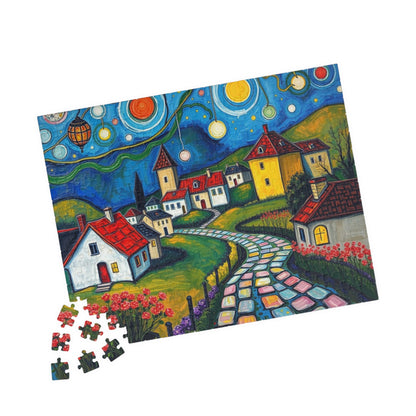 Whimsical Village Puzzle, 110, 252, 520, 1014-piece, Cozy Family Time Activity, Perfect Gift for Puzzle Lovers, Home Decor, Brain Teaser The Puzzle Chest