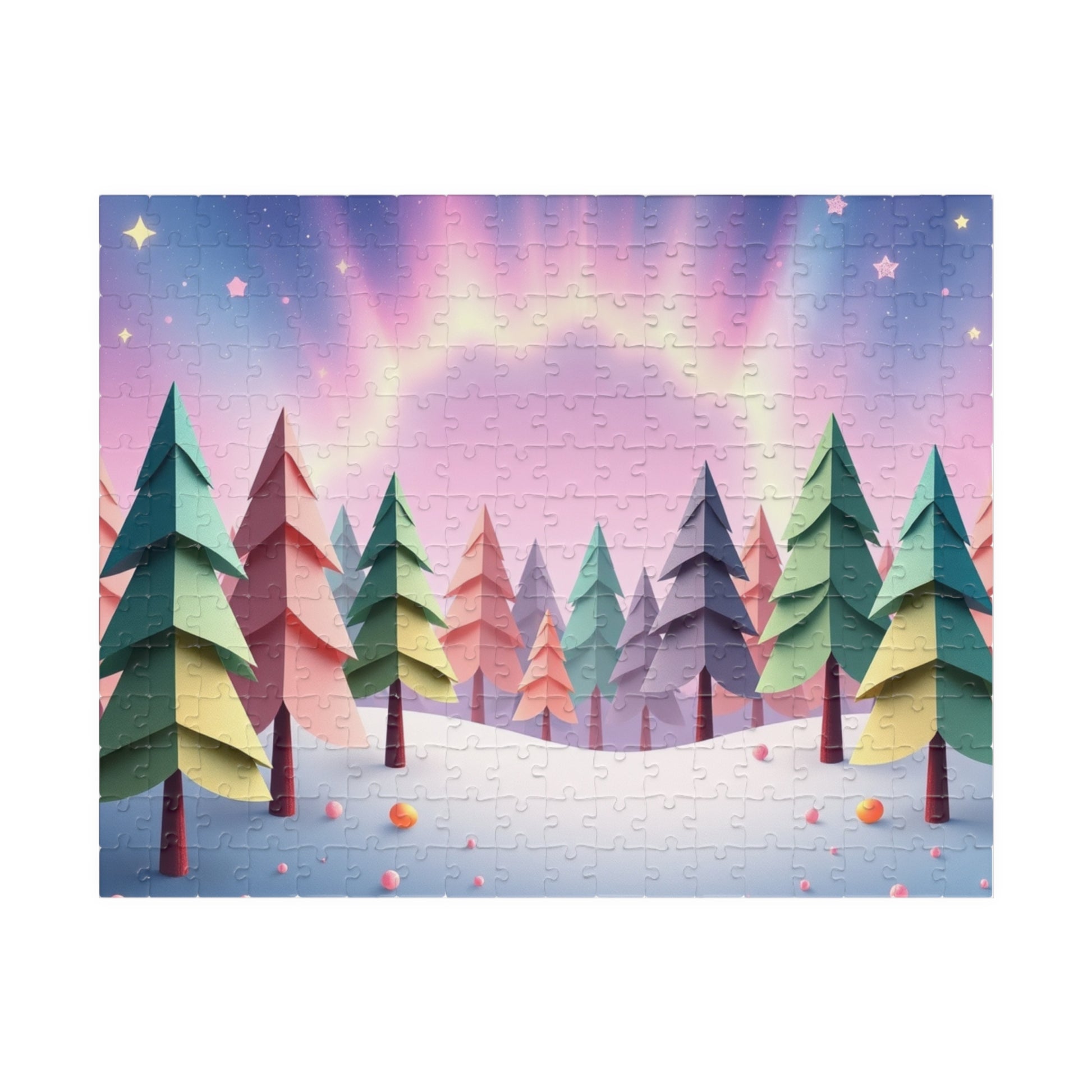 Abstract Landscape Jigsaw Puzzle (110-1014 Piece), Magical Forest with Geometric Trees, Best Unique Gift Idea for Puzzle Lover, Challenging 252 pcs (Horizontal) Puzzle The Puzzle Chest