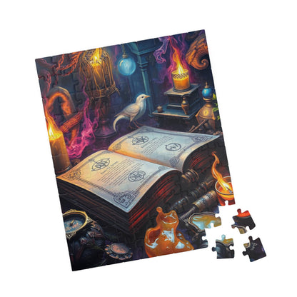 Cursed Ink Ritual - Mystical Spellbook Puzzle, Enchanting Halloween Jigsaw for Puzzle Lover Gothic Gift for Friend, Game Night, Brain Teaser