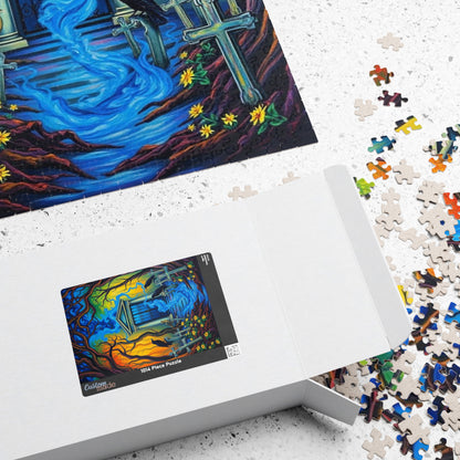 Mystical Cemetery Puzzle, Gothic Dark Fantasy Art Jigsaw Game, Unique Gift for Adult, Solo Fun, Brain Teaser, Quiet Pastime Holiday Activity Puzzle The Puzzle Chest