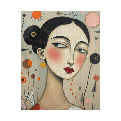 Jigsaw Puzzle, Surreal Woman Portrait in Soft Pastel Colors, 110-1014 Piece Artistic Mindfulness Activity, Home Entertainment, Gift for Her 520 pcs (Vertical) Puzzle The Puzzle Chest