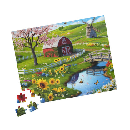Spring Farm Puzzle, Scenic Landscape Farmhouse Jigsaw Game 110-1014 Pieces, Nature Lover Gift, Family Activity, Creative Hobby Puzzle The Puzzle Chest