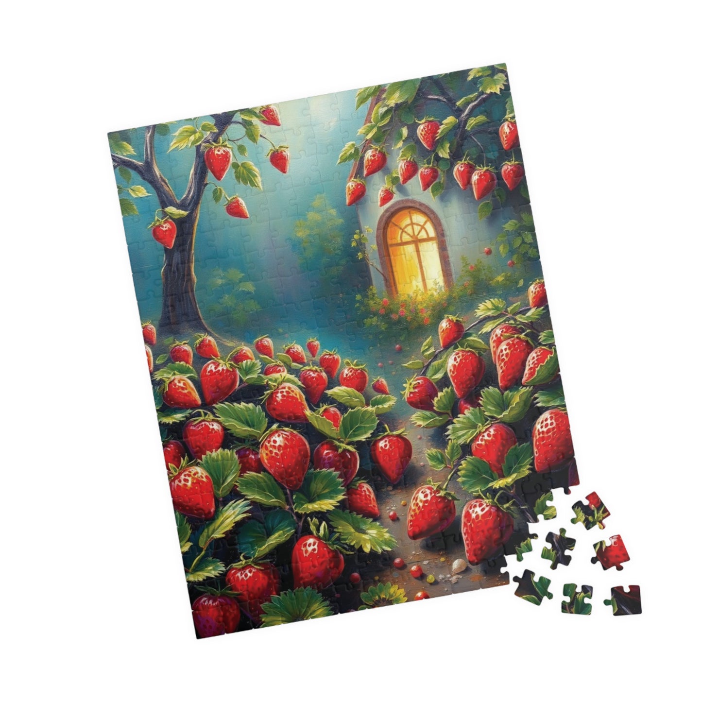 Puzzle, Charming Strawberry Patch, Mystical Environment, Jigsaw, Brain Teaser, Relaxation Activity, Stress Relief, Family Fun Puzzle The Puzzle Chest