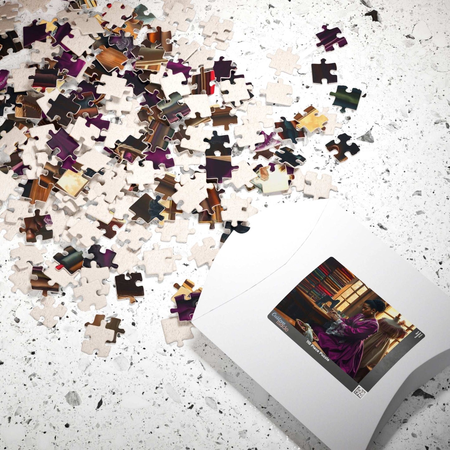 Victorian Black Seamstress Jigsaw Puzzle, Afrocentric Black Woman Art Puzzle The Puzzle Chest