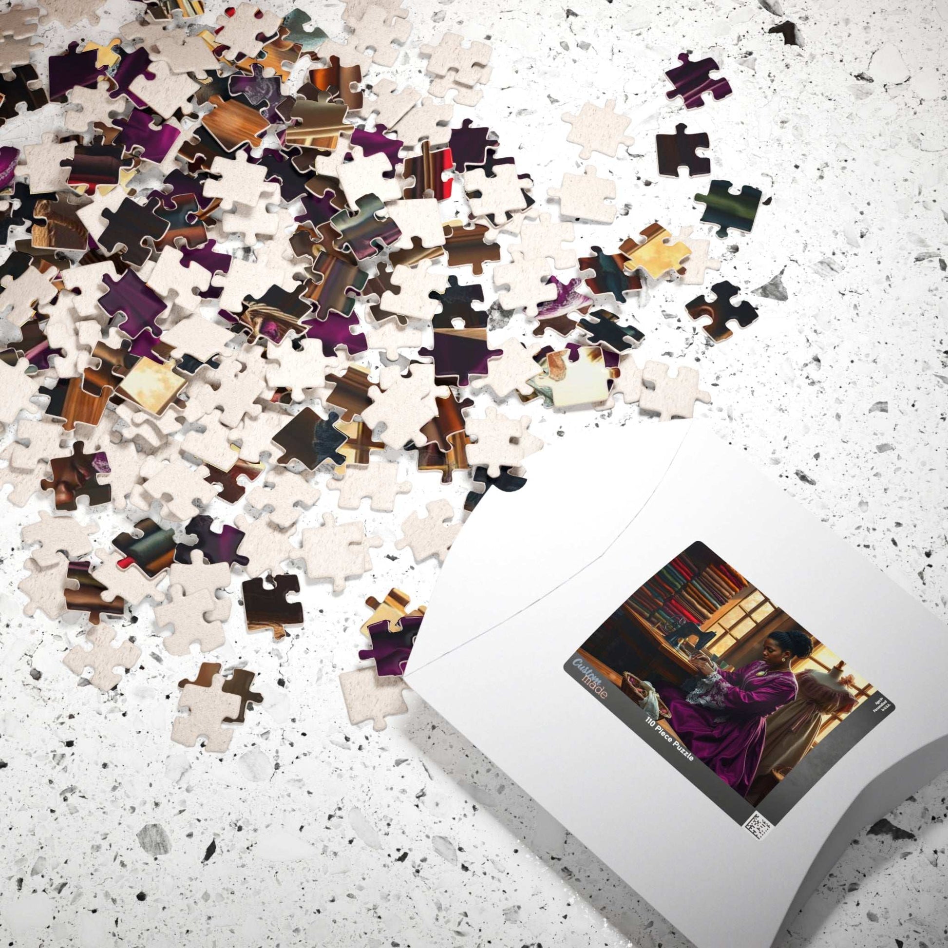 Victorian Black Seamstress Jigsaw Puzzle, Afrocentric Black Woman Art Puzzle The Puzzle Chest