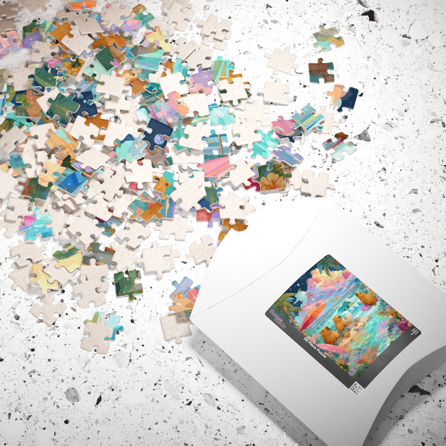 Beach Day Capybaras Puzzle, Tropical Paradise Beach Scene Animal Jigsaw Game Puzzle The Puzzle Chest