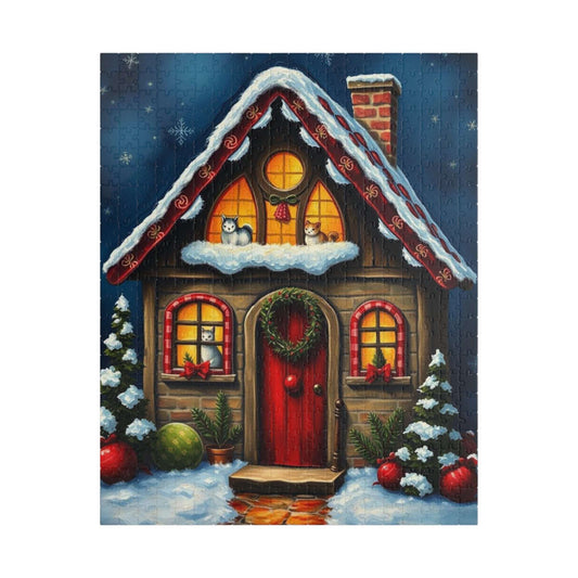Christmas Gingerbread House Jigsaw Puzzle - Cozy Winter Scene, Best for Family Game or Solo Fun, Holiday or Birthday Gifts, Quiet Leisure Pastime Puzzle The Puzzle Chest