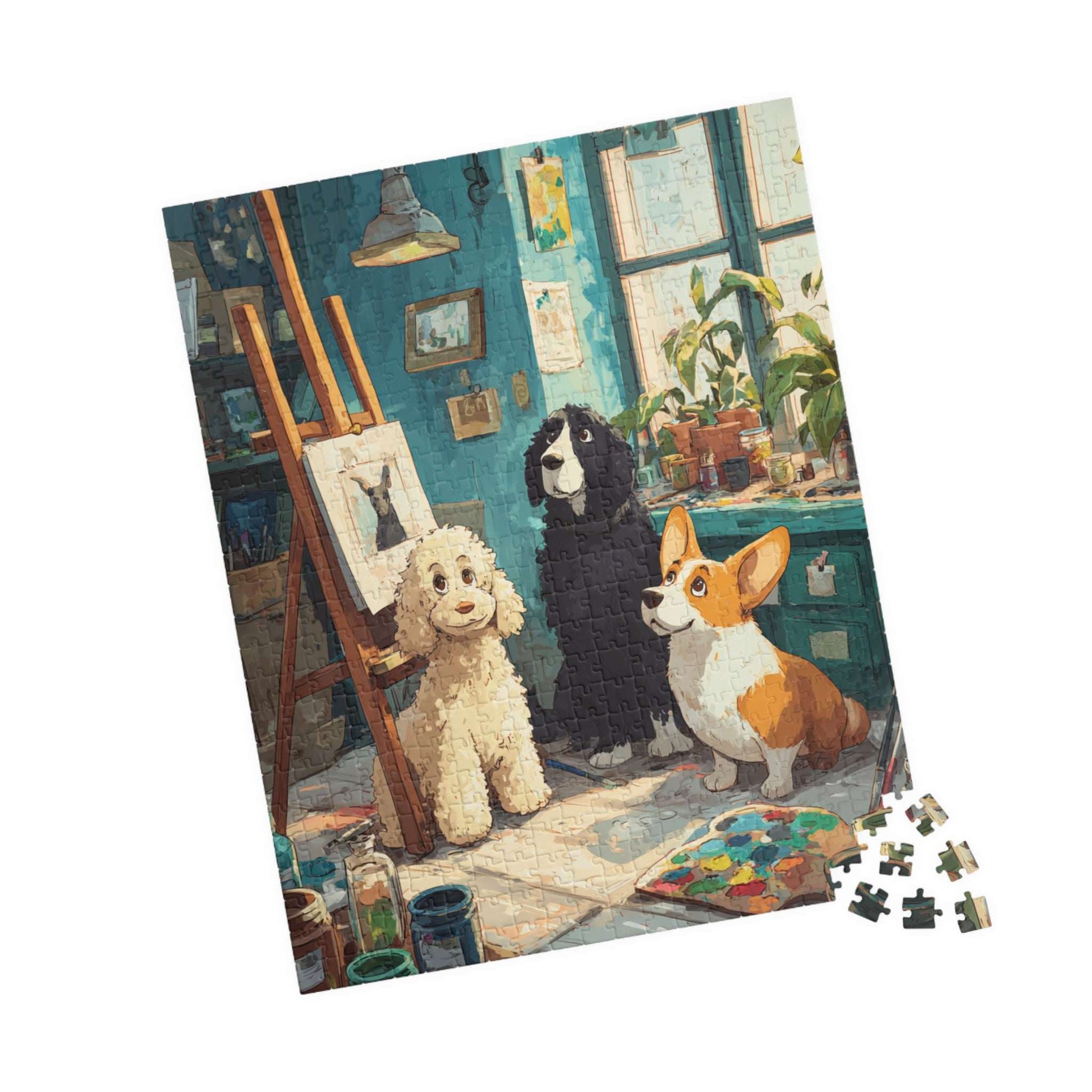Dog Crew Art Studio Jigsaw Puzzle, Canine Lovers Puzzle, Animal Themed Tabletop Game for Adults and Kids 520 pcs (Vertical) Puzzle The Puzzle Chest