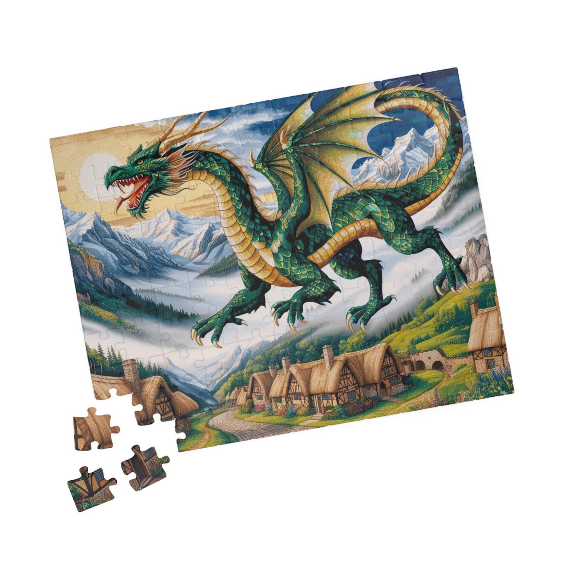 Mosaic Dragon Mythical Jigsaw Puzzle Puzzle The Puzzle Chest