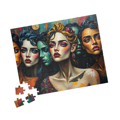 Artistic Women Puzzle, Colorful Puzzle for Gothic Art Lovers, Creative Gift for Friends and Family, Relaxing Activity, Solo Fun Brain Teaser Puzzle The Puzzle Chest