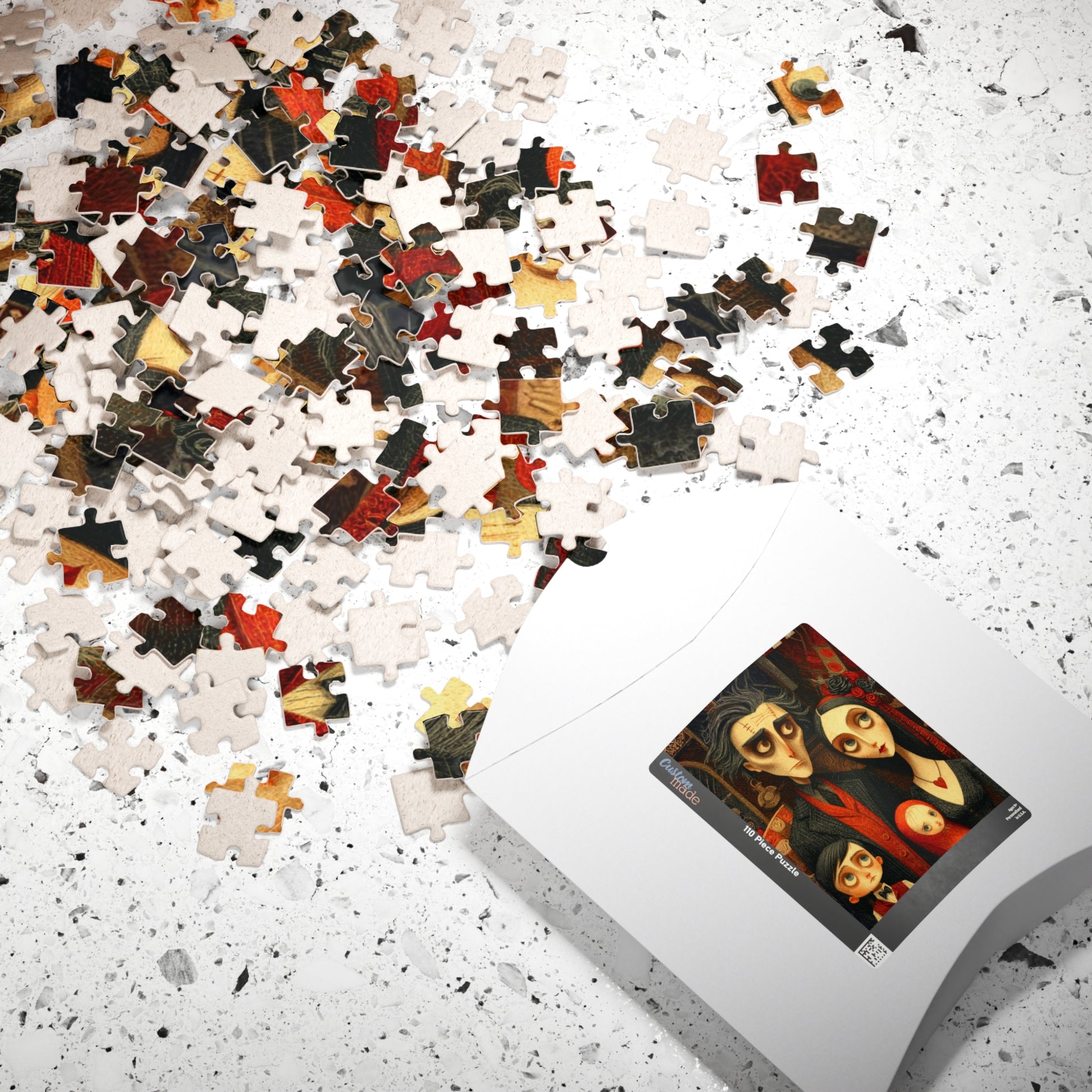 Macabre Victorian Family Puzzle - Gothic Portrait Jigsaw, Dark Fantasy Aesthetic and Pale Characters, Hauntingly Elegant Family Puzzle The Puzzle Chest