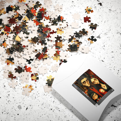 Macabre Victorian Family Puzzle - Gothic Portrait Jigsaw, Dark Fantasy Aesthetic and Pale Characters, Hauntingly Elegant Family Puzzle The Puzzle Chest