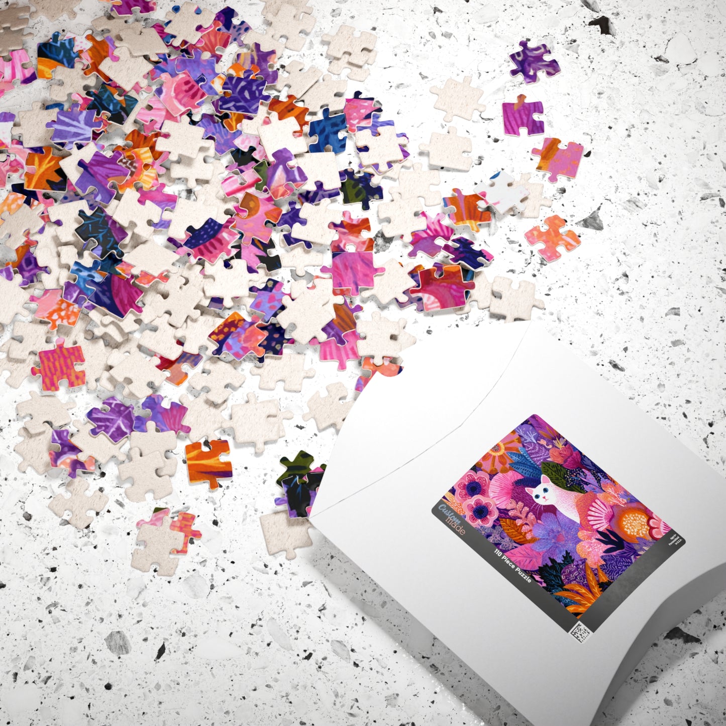 Garden Cat Jigsaw Puzzle - Vibrant Floral Fantasy Inspired by Matisse, Nature Art Jigsaw Puzzle for Cat and Art Lovers Puzzle The Puzzle Chest