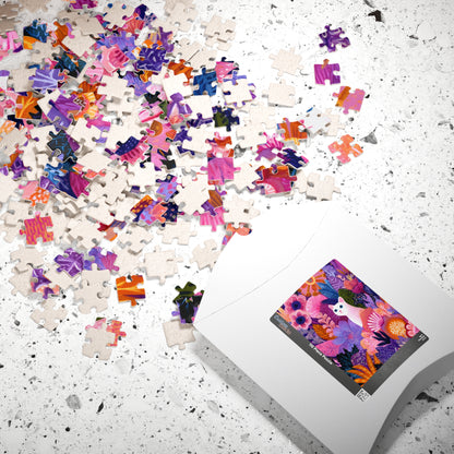 Garden Cat Jigsaw Puzzle - Vibrant Floral Fantasy Inspired by Matisse, Nature Art Jigsaw Puzzle for Cat and Art Lovers Puzzle The Puzzle Chest