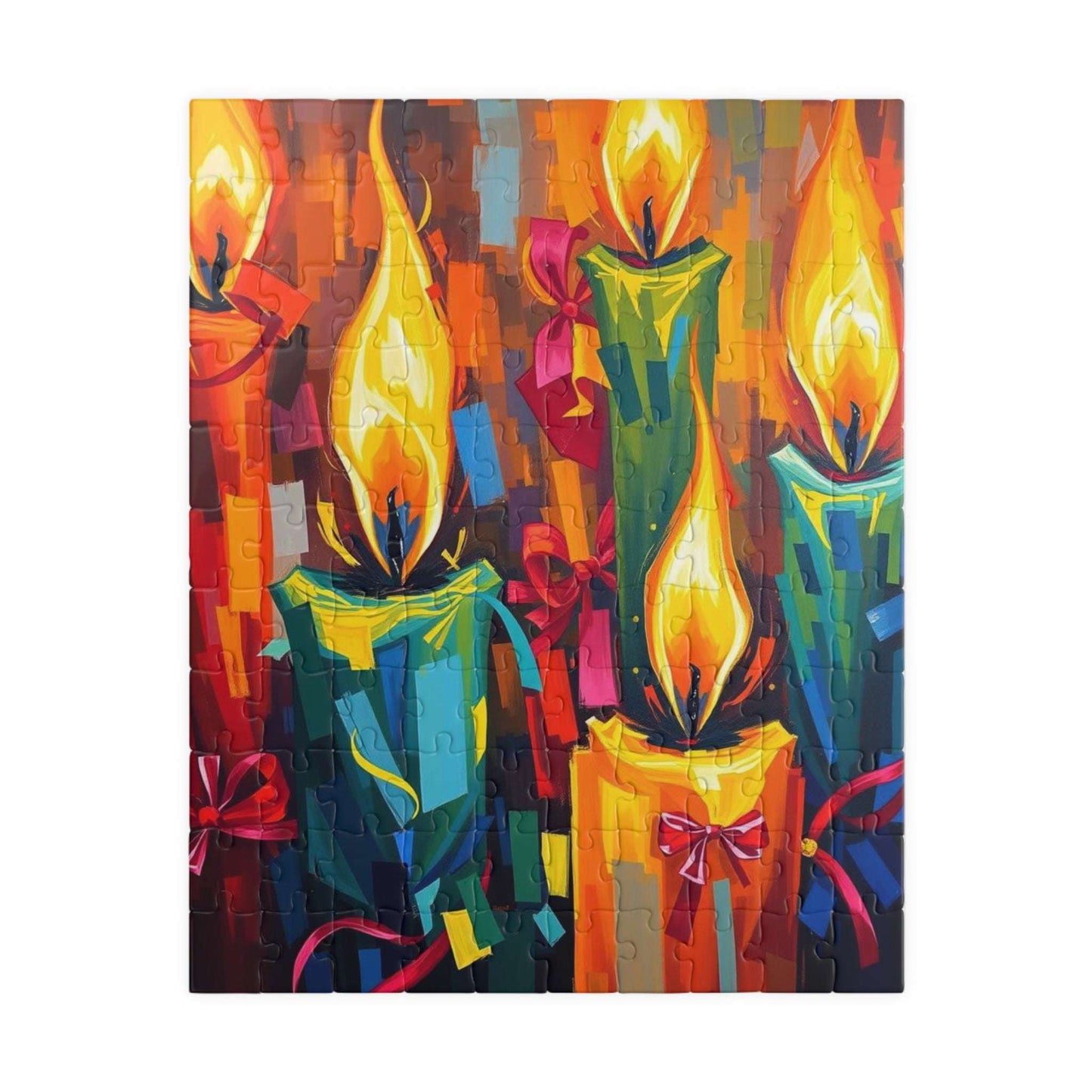 Candlelight Jigsaw Puzzle for Adults - Cozy Abstract Candle Art Christmas Theme