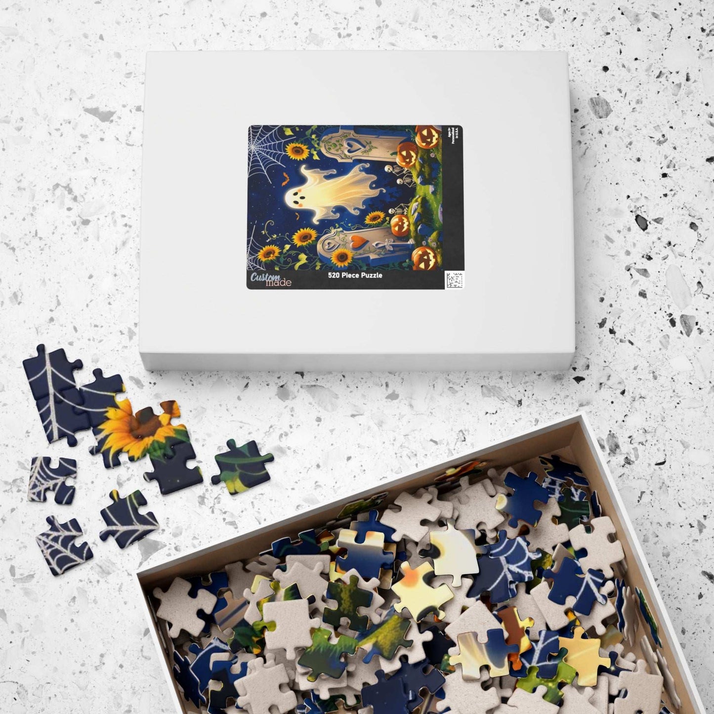 Blooming Graveyard Ghost Jigsaw Puzzle - 110, 252, 520, 1014-piece Halloween Puzzle