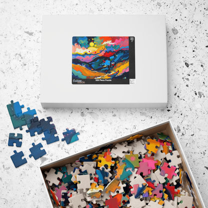 Vibrant Abstract Puzzle - Landscape Jigsaw Game for Adult, Art Therapy, Family Game Night, Home Entertainment, Brain Teaser Gift for Friends Puzzle The Puzzle Chest