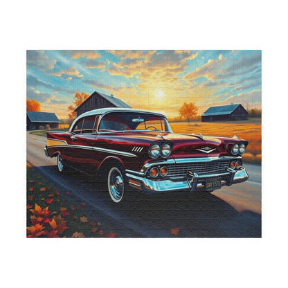 Vintage Car Puzzle - Classic 1957 Bel Air Jigsaw Game, Retro Auto 520 pcs (Horizontal) Puzzle The Puzzle Chest
