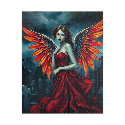 Enchanting Angel Puzzle, Dark Fantasy Celestial Being Gothic Art Jigsaw Game, Perfect Gift for Halloween, 110, 252, 520, 1014-piece 520 pcs (Vertical) Puzzle The Puzzle Chest