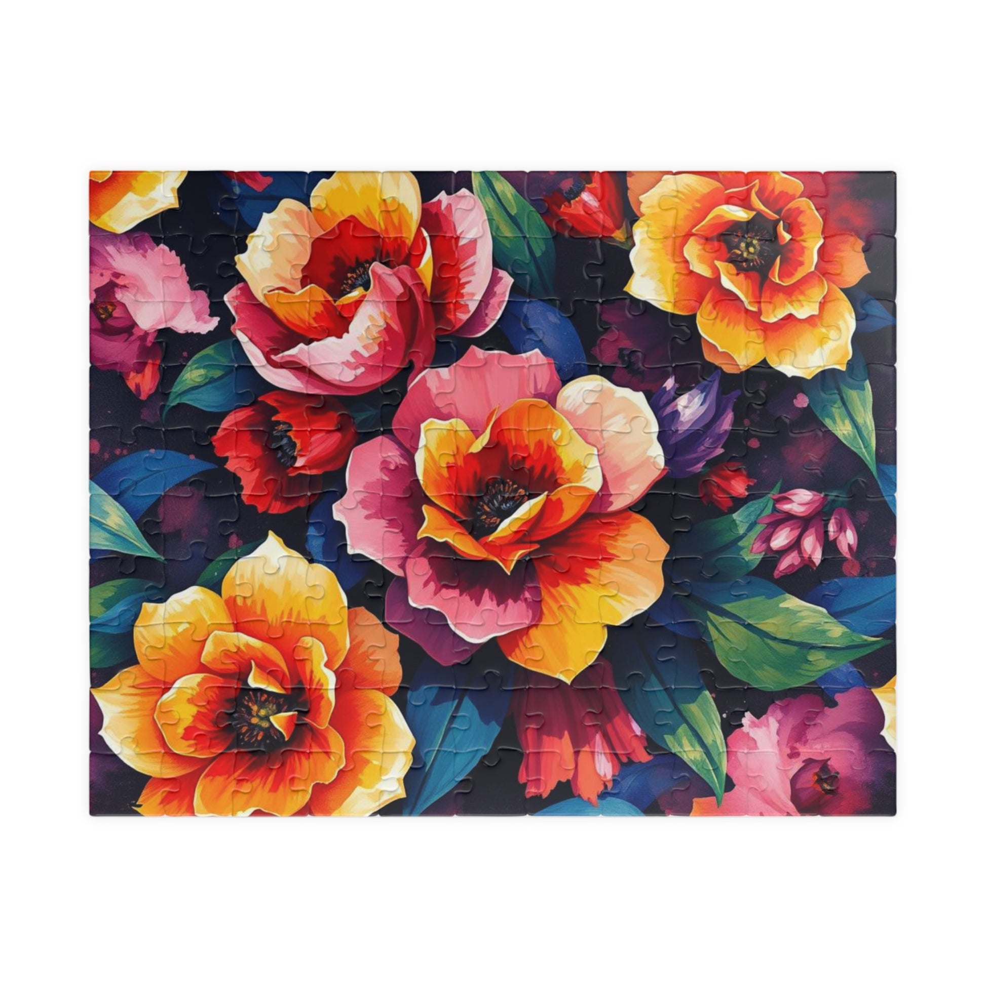 Floral Puzzle Artwork - 110, 252, 520, 1014-piece Jigsaw Games for Family Time, Gift for Friends, Home Entertainment, Art Lovers 110 pcs (Horizontal) Puzzle The Puzzle Chest
