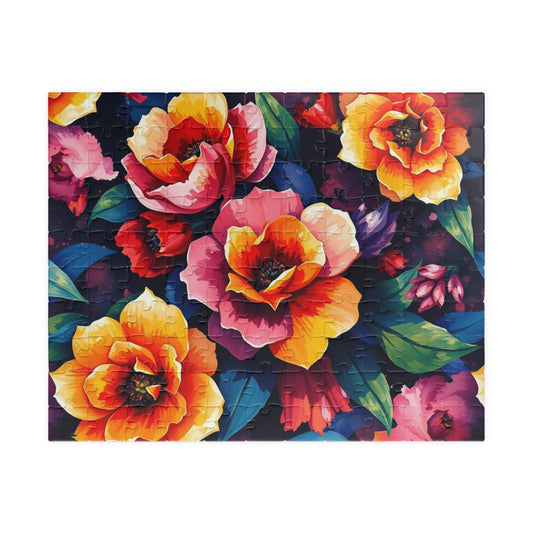 Floral Puzzle Artwork - 110, 252, 520, 1014-piece Jigsaw Games for Family Time, Gift for Friends, Home Entertainment, Art Lovers 110 pcs (Horizontal) Puzzle The Puzzle Chest