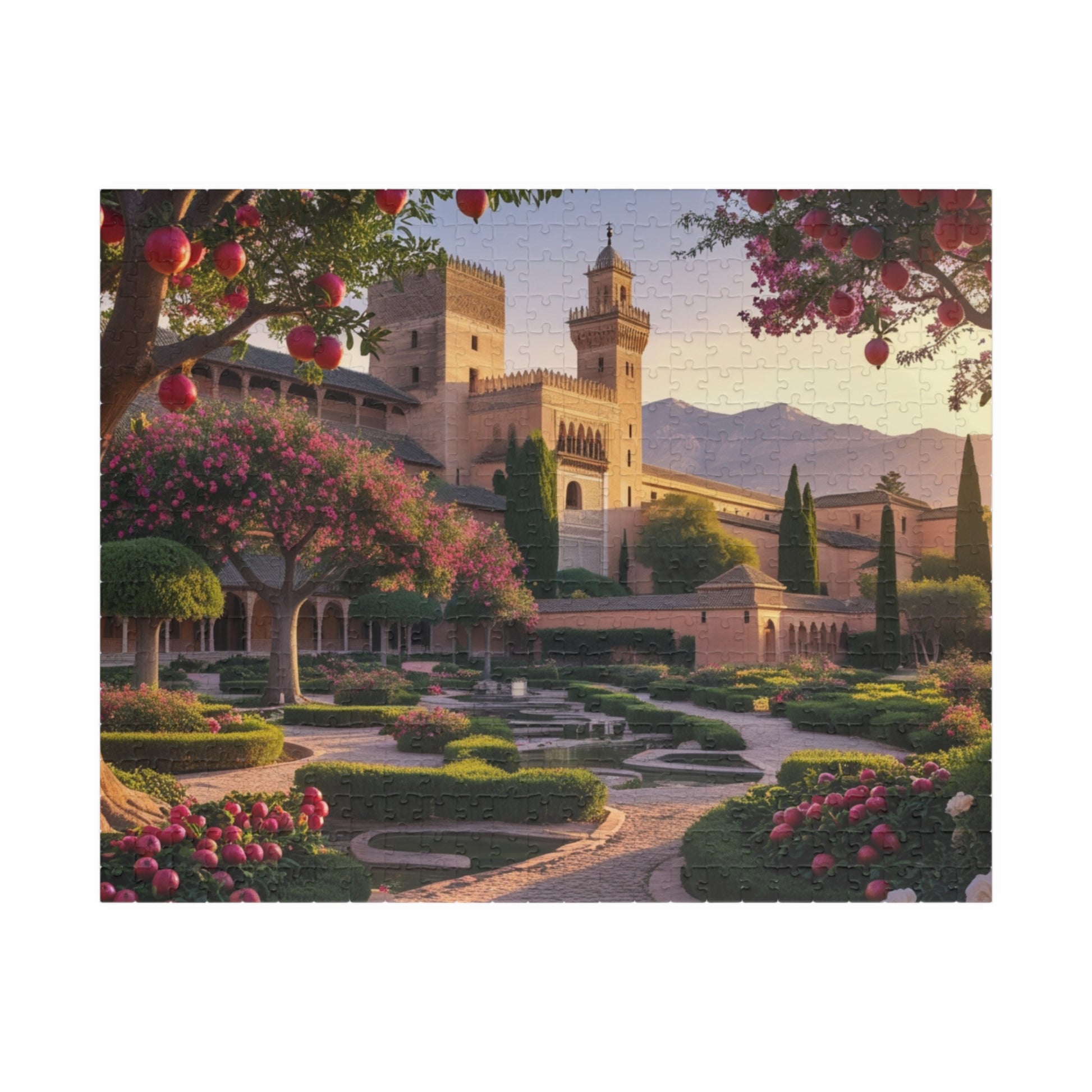 Alhambra Palace Landmark Puzzle, Spanish Architecture Jigsaw Game, Pomegranate Tree Garden, Family Entertainment, Quiet Leisure Activity 520 pcs (Horizontal) Puzzle The Puzzle Chest