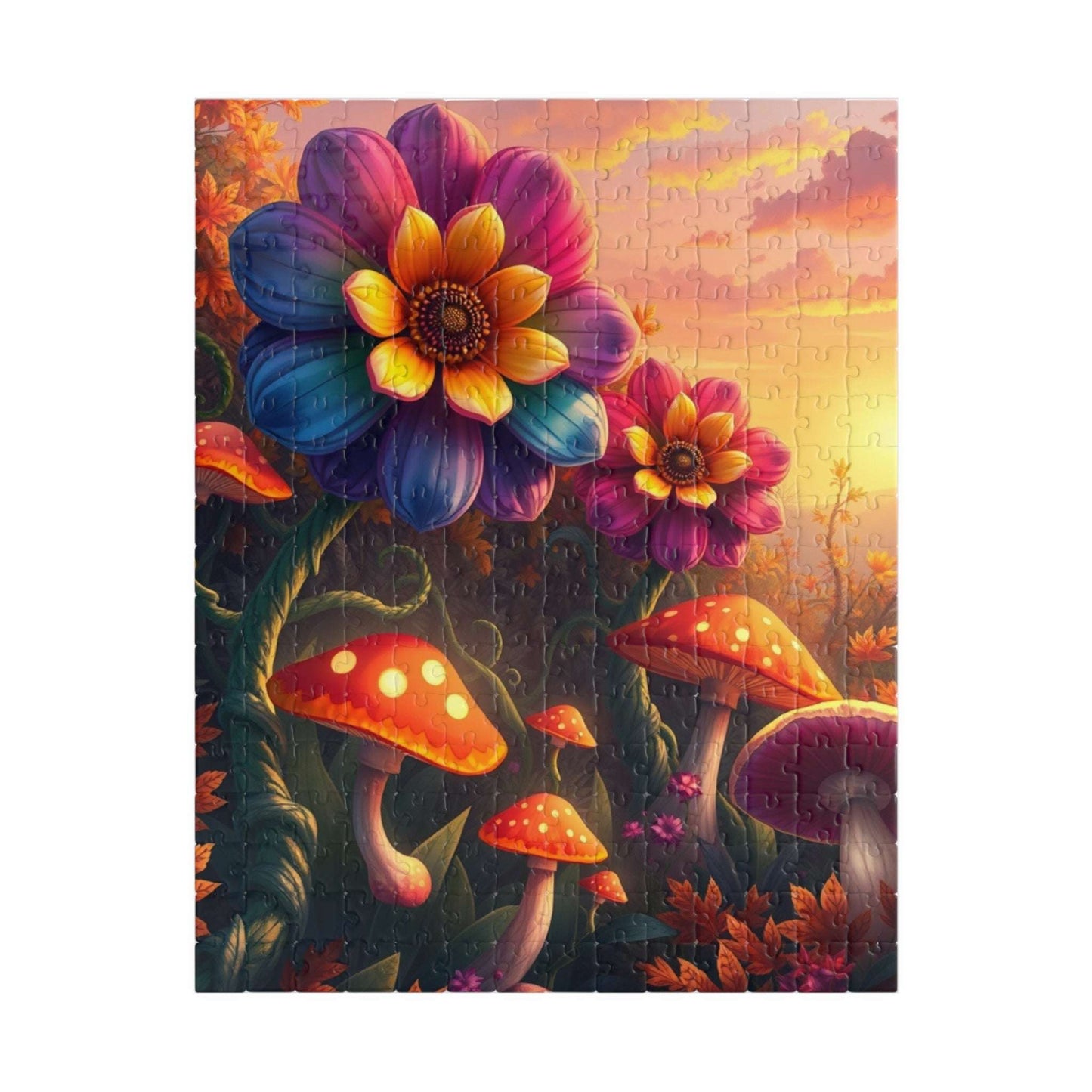 Fantasy Botanical Garden Puzzle, 110 252 520 1014-Piece Jigsaw Game, Colorful Oversized Flowers and Twisting Vines for Relaxation, Giftable 252 pcs (Vertical) Puzzle The Puzzle Chest