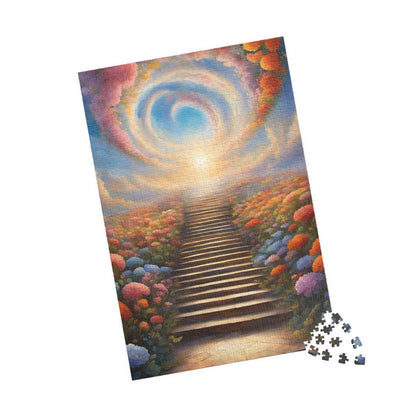 Heavenly Staircase Puzzle, Floral Flower Design, Religious Christian Faith Theme, 110 252 520 1014-Piece Jigsaw, Hobby, Meditation, Family Puzzle The Puzzle Chest