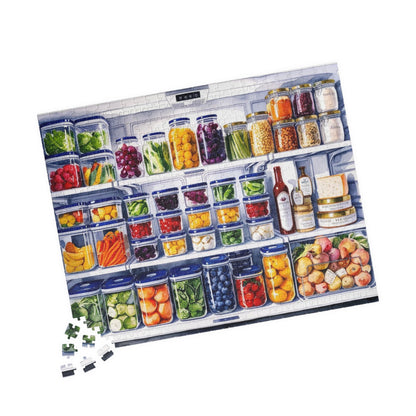 Refrigerator Jigsaw Puzzle, Kitchen Fridge Home Decor Framed Wall Art, Game Night Family Activity, Foodie Enthusiasts Puzzle Lovers Puzzle The Puzzle Chest