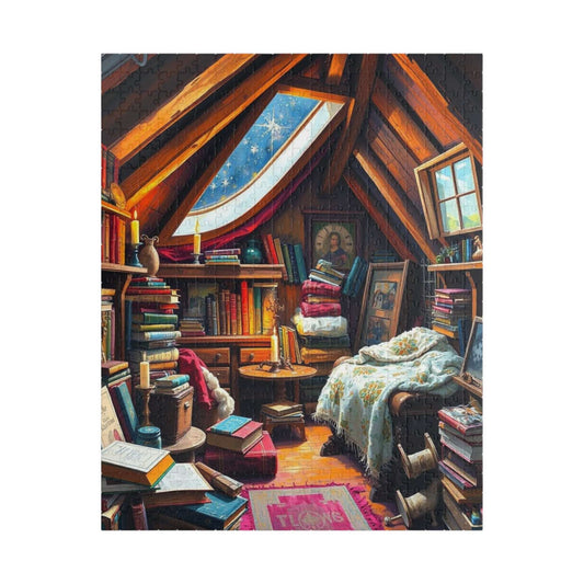 Cozy Winter Attic Jigsaw Puzzle - 110, 252, 520, 1014-piece Dreamy Room, Ideal Gift for Puzzle Lover, Quiet Home Activity, Fun Family Night 520 pcs (Vertical) Puzzle The Puzzle Chest