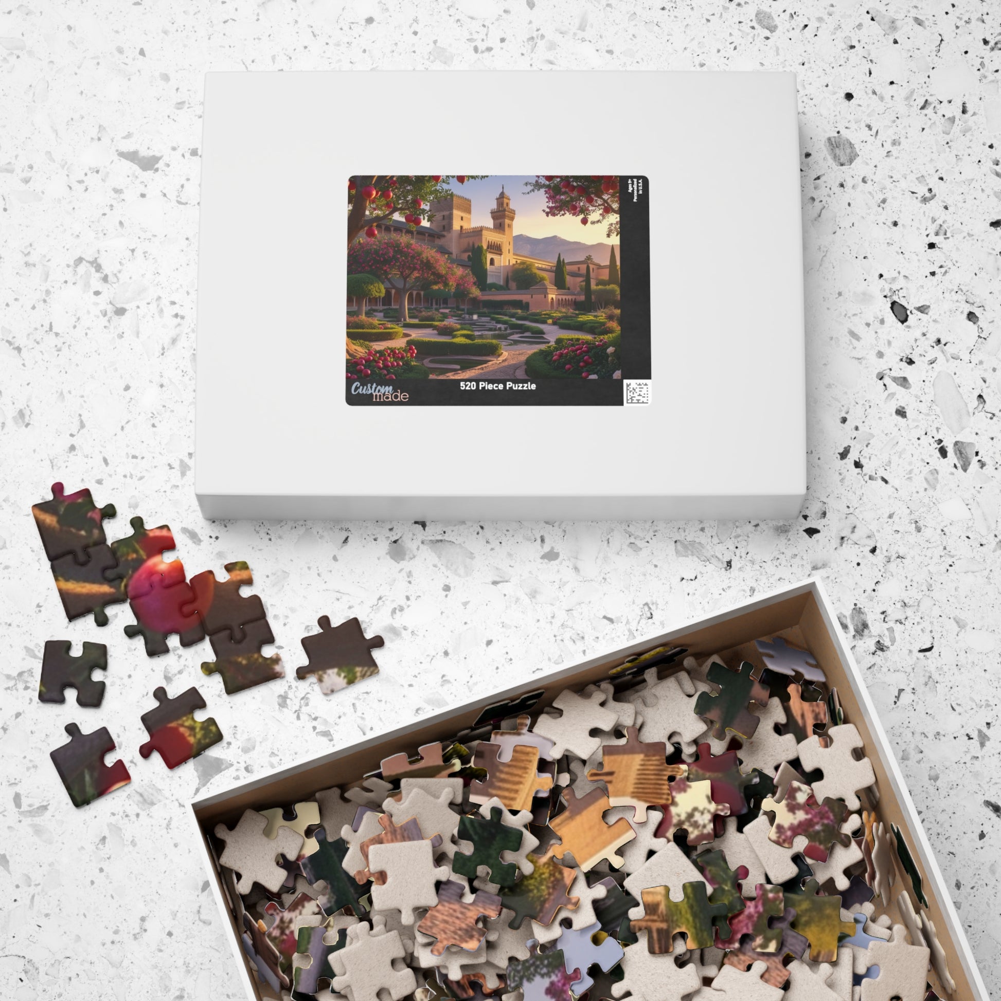Alhambra Palace Landmark Puzzle, Spanish Architecture Jigsaw Game, Pomegranate Tree Garden, Family Entertainment, Quiet Leisure Activity Puzzle The Puzzle Chest