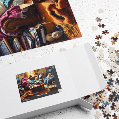 Jigsaw Puzzle for Adults, Messy Cluttered Living Room Scene, Fun Family Activity, Home Decor, Relaxation Gift, Puzzle Challenge, Interactive