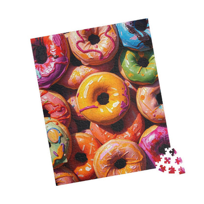 Chaotic Donuts Puzzle, Vibrant Sweets-Themed Jigsaw, Bright and Colorful Food Collage, Family Activity, Quiet Pastime, Foodie Puzzle Lover Puzzle The Puzzle Chest