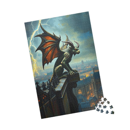 Mythical Creature Jigsaw Puzzle - Gothic Gargoyle Design, Fantasy Home Decor, Gift for Puzzle Lovers, Halloween Activities Brain Teaser Puzzle The Puzzle Chest