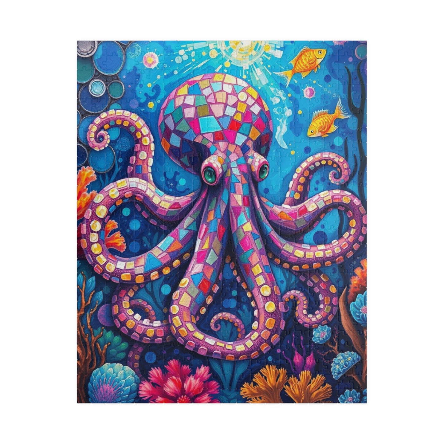 Mosaic Octopus Deep Sea Puzzle, Ocean-Themed Coral Reef and Fish Scene, Vibrant Marine Jigsaw Game for Adults and Teens, Ocean Lover Gift 520 pcs (Vertical) Puzzle The Puzzle Chest