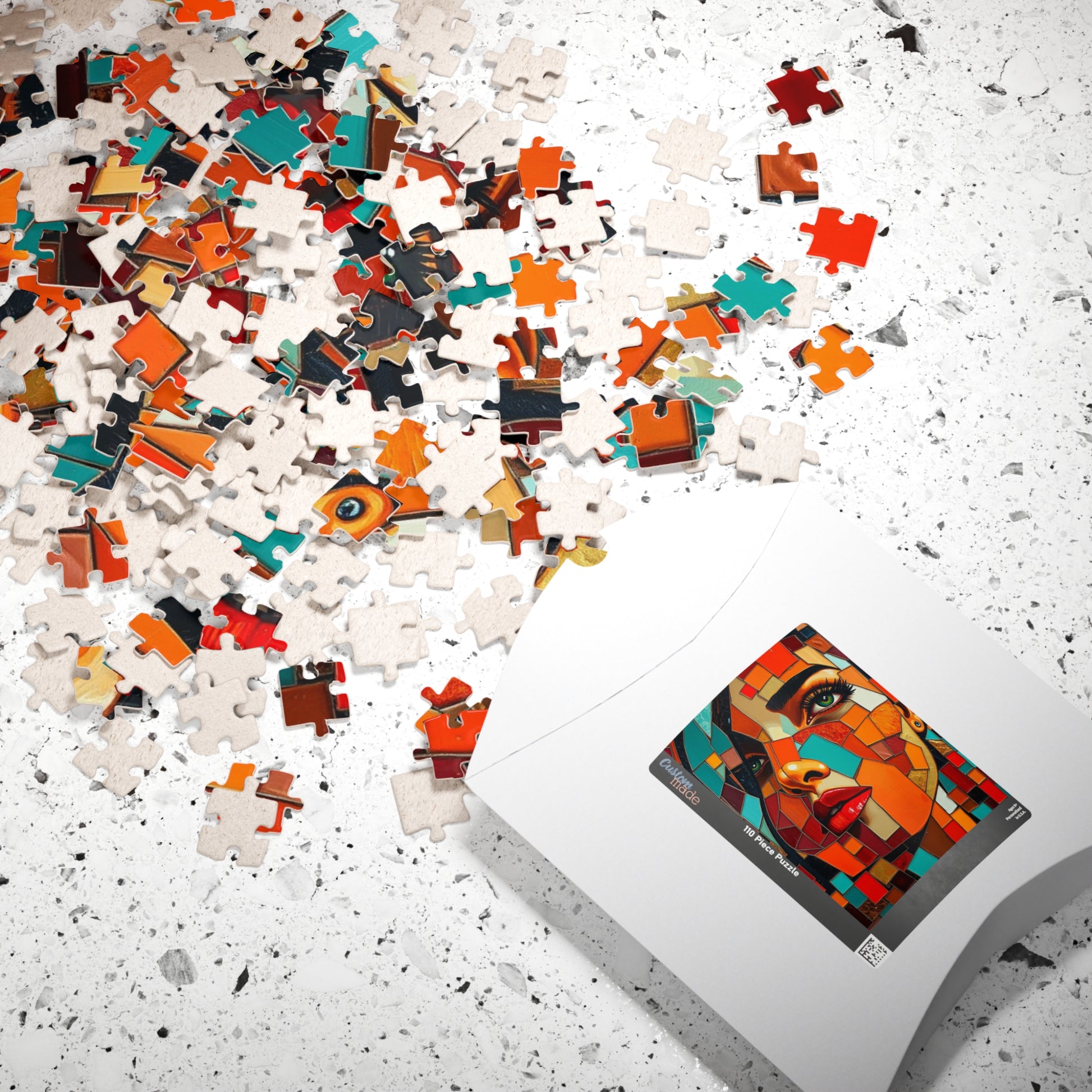 Mosaic Abstract Portrait Jigsaw Puzzle, 110-1014 Pieces Woman with Fragmented Face, Unique Gift for Art Lover, Family Fun, Creative Activity Puzzle The Puzzle Chest