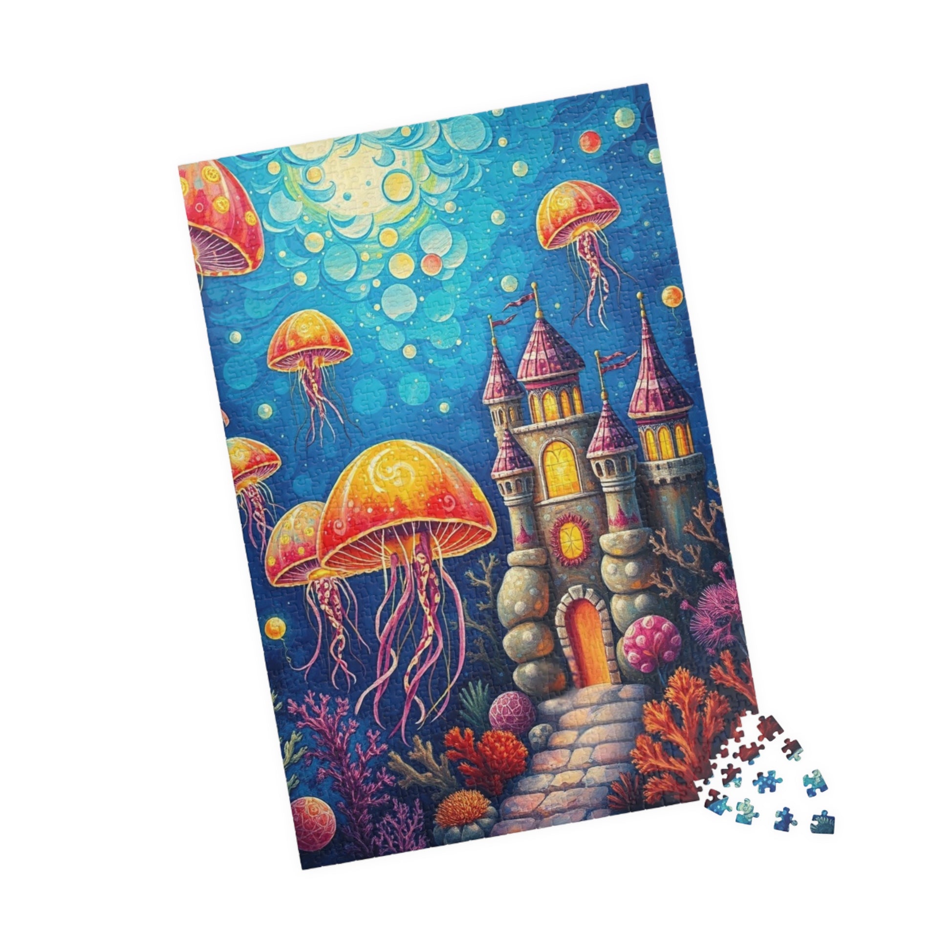 Underwater Kingdom Puzzle, Colorful Ocean Scene Puzzle, Fun Indoor Activity, Family Game Night, Nautical Decor Gift, Kids and Adults 1014 pcs (Vertical) Puzzle The Puzzle Chest